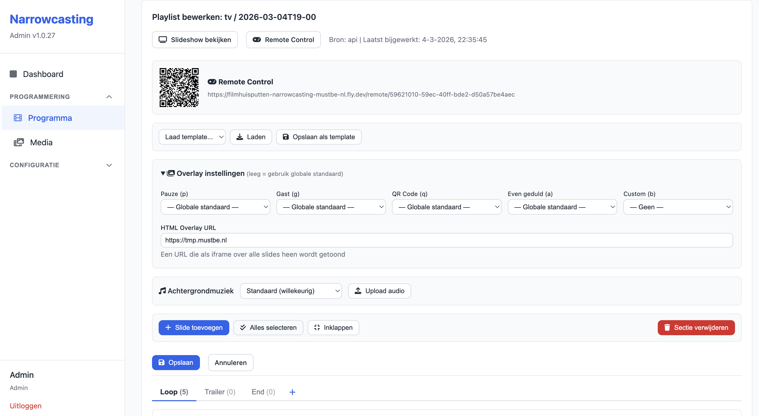 Slimme Playlist Editor & Planner