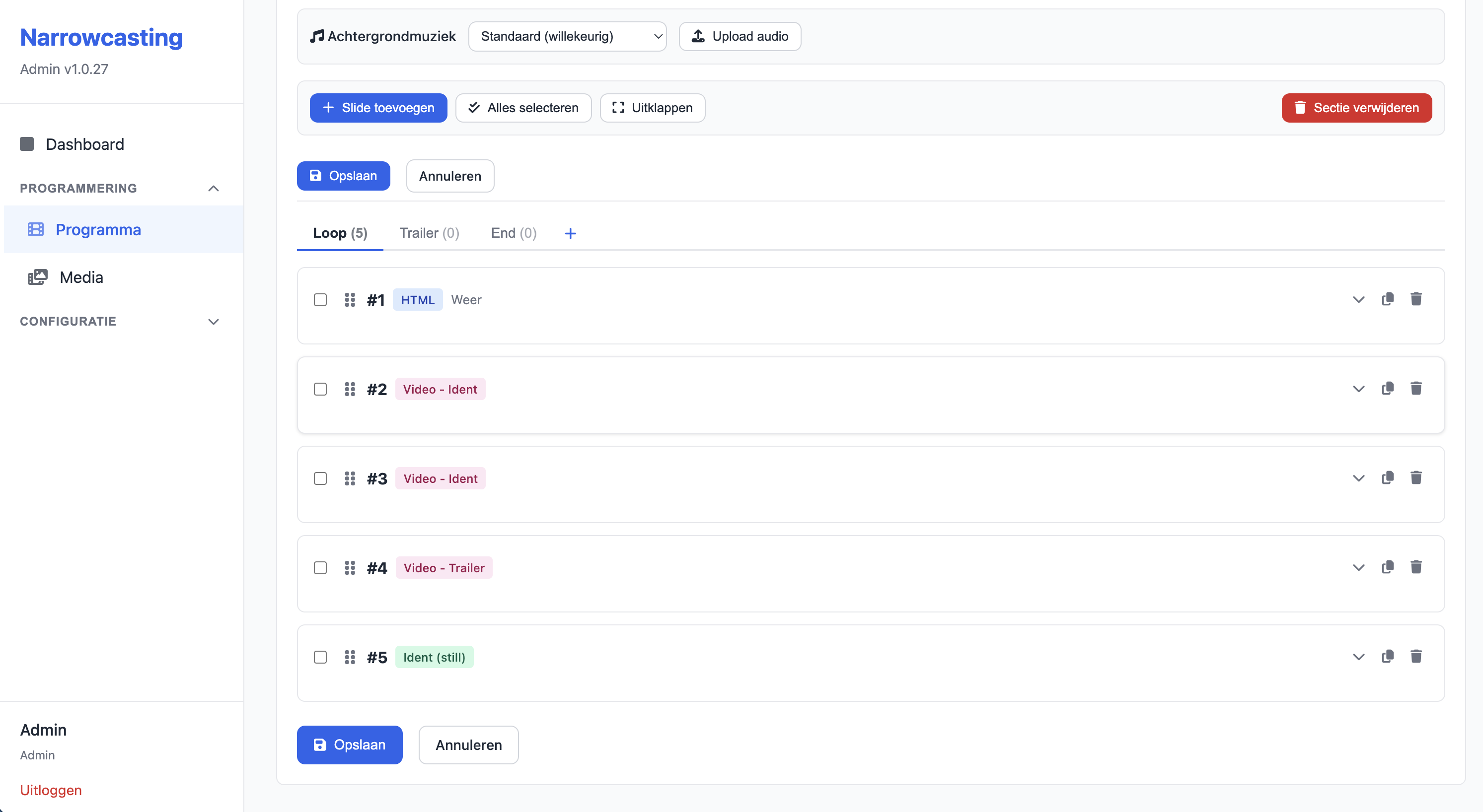 Eenvoudig Playlist- en Programmabeheer