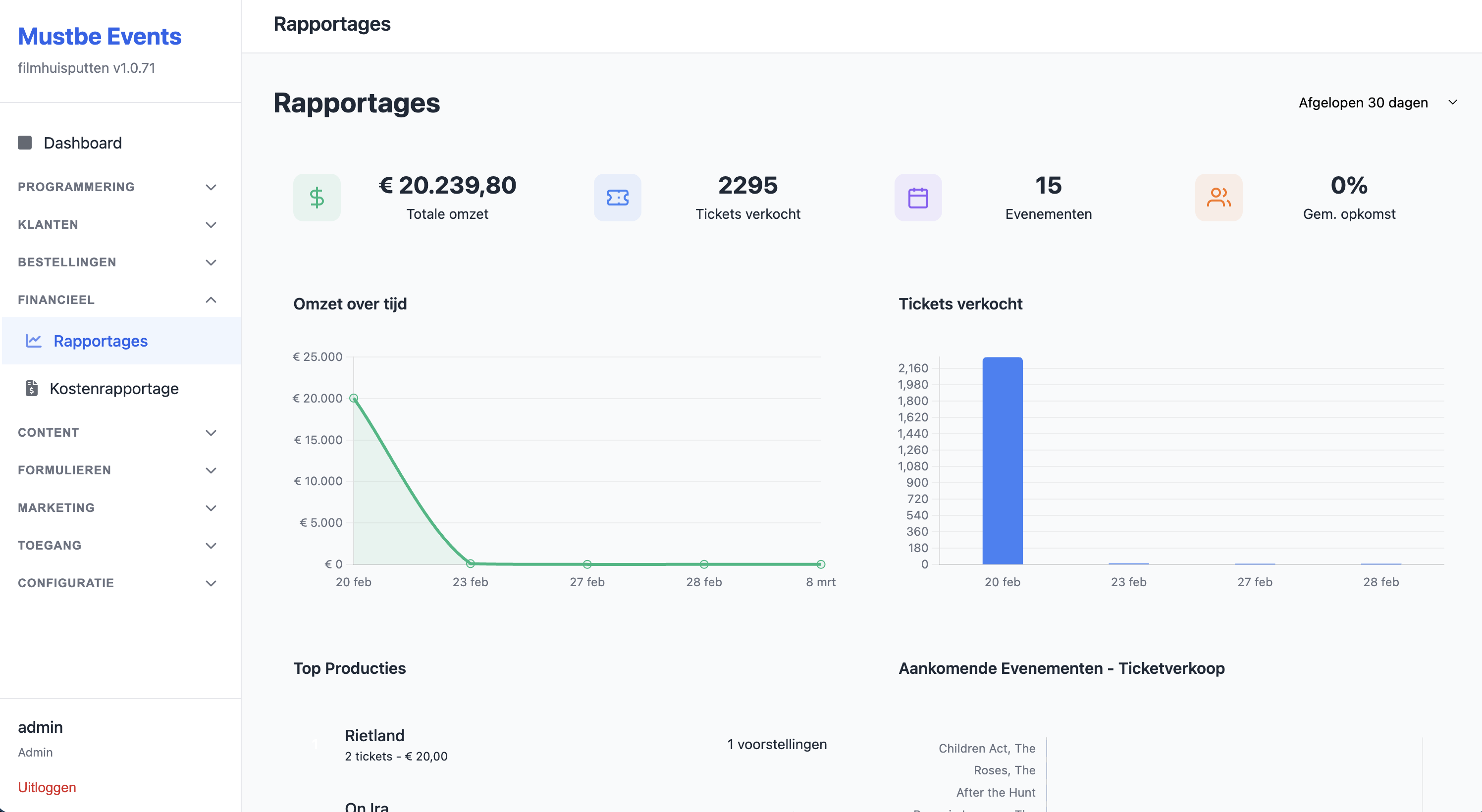 Realtime Omzet & Verkoop Dashboard